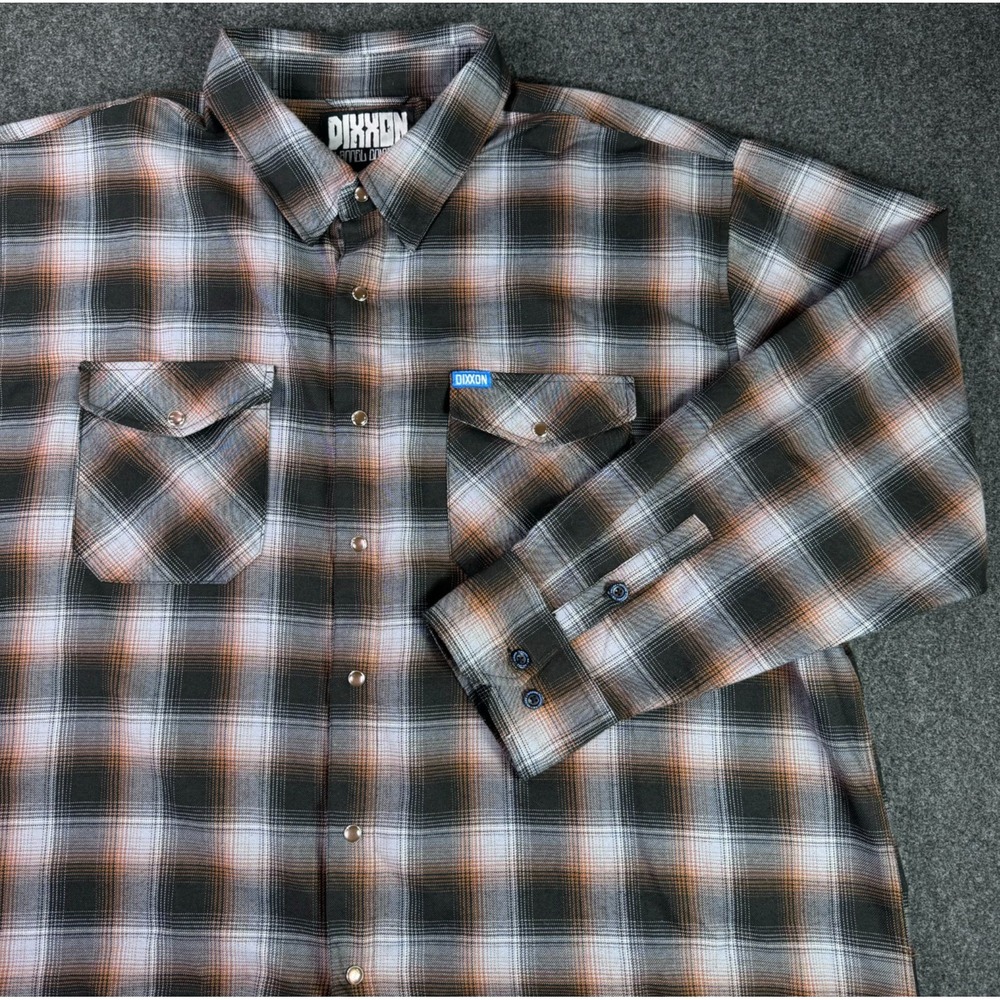 Dixxon Flannel Co Men's 4XL "Patina" Ltd. Plaid Pearl Snap Long Sleeve Shirt